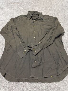 Robert Talbott Olive-Green Long Sleeve Button-Down Shirt